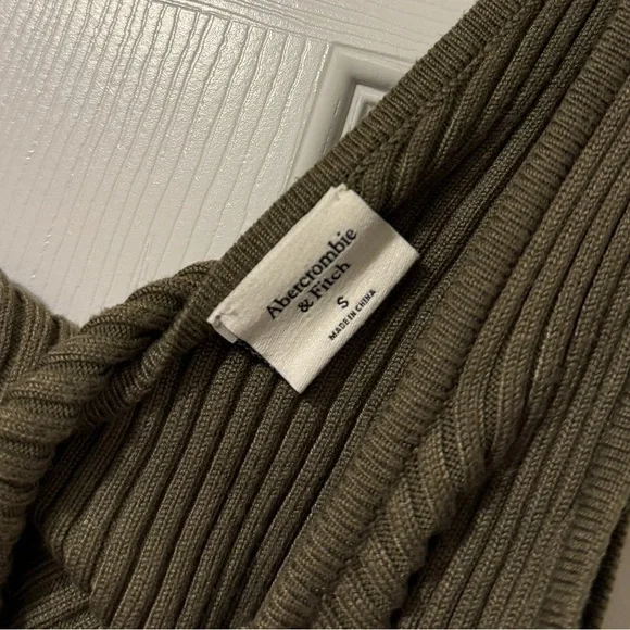 Abercrombie & Fitch Reversible Knit Ribbed Mini Dress Size Small Green Sweater - Picture 5 of 8